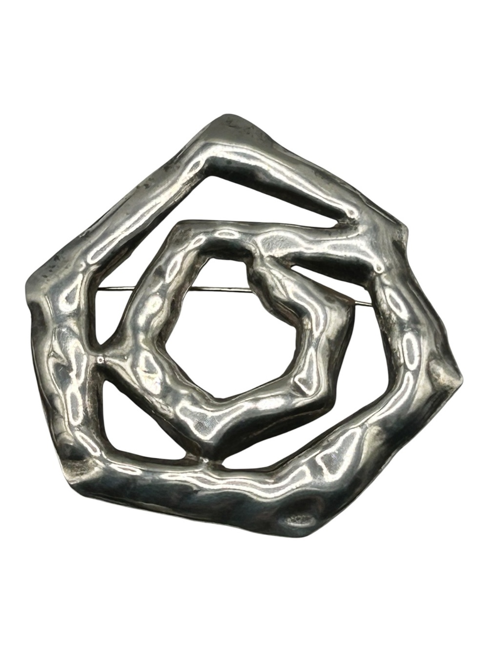 Taxco Mexico Sterling Modernist Large Brooch
